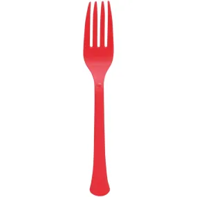 Boxed, Heavy Weight Forks - Apple Red