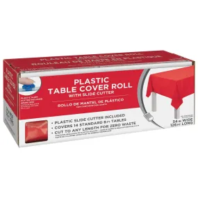 Boxed Plastic Table Roll - 54in x 126ft Apple Red