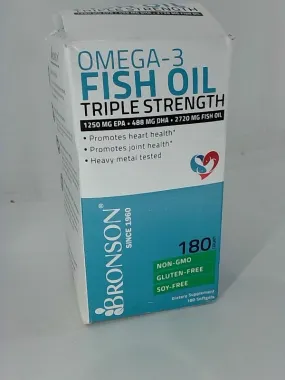 Bronson Omega 3 Fish Oil 180 Count Triple Strength