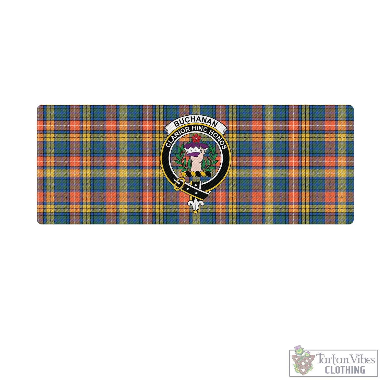 Buchanan Ancient Tartan Mouse Pad with Family Crest