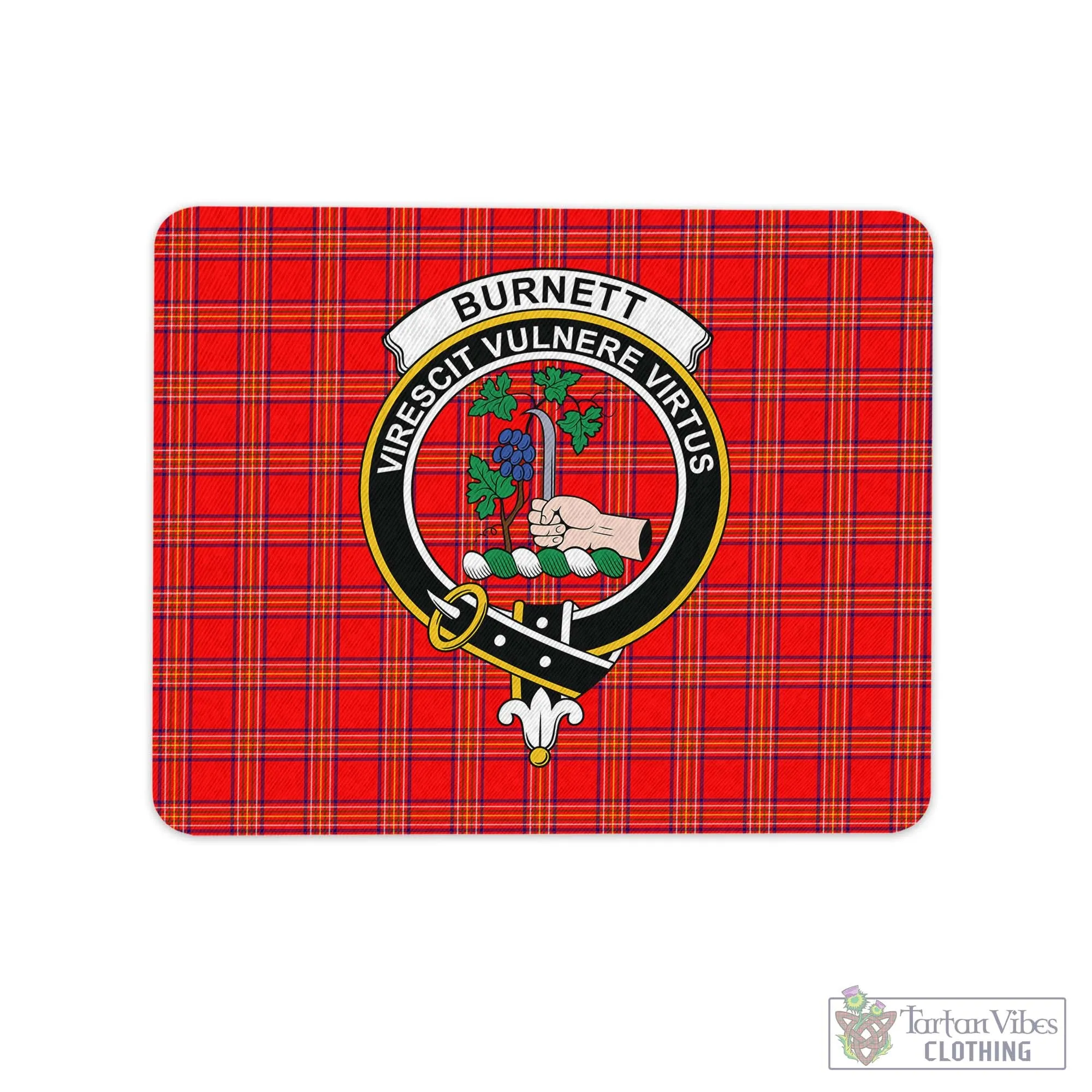 Burnett Modern Tartan Mouse Pad with Family Crest