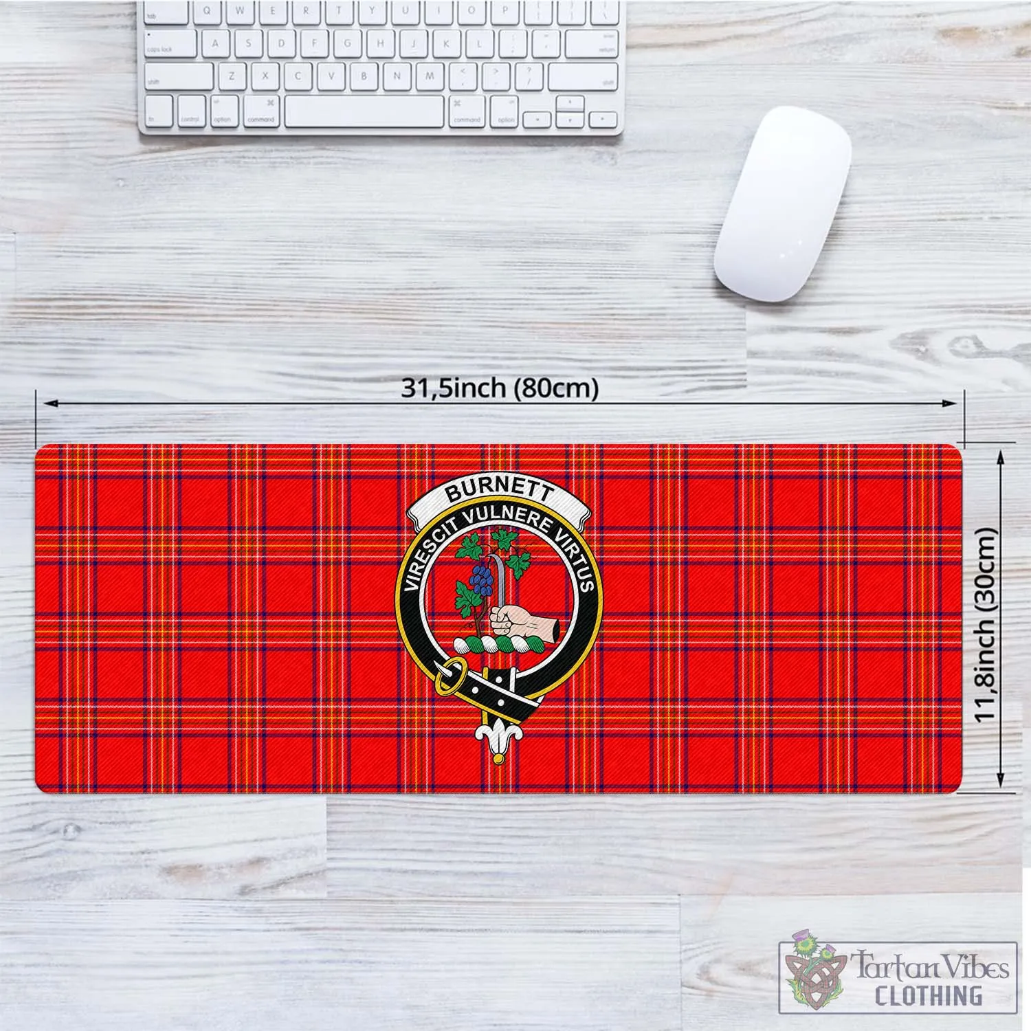 Burnett Modern Tartan Mouse Pad with Family Crest