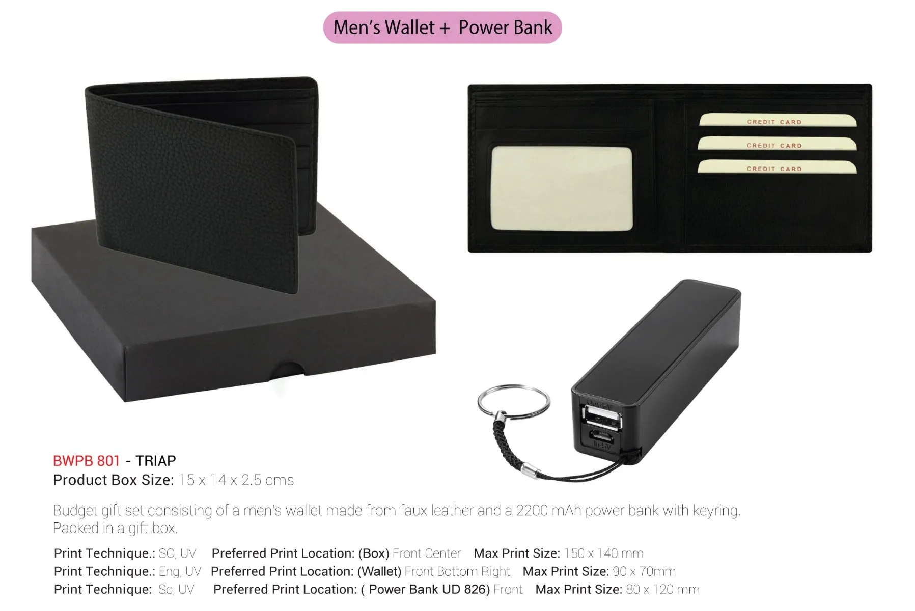 BWPB 801 TRIAP Men’s Wallet   Power Bank