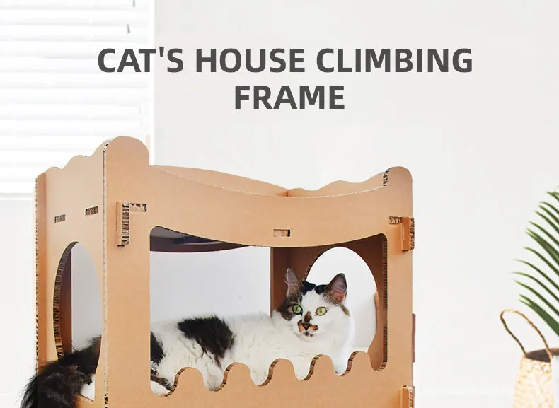 Cardboard Cat Condo Tower with Scratchers by YES4PETS