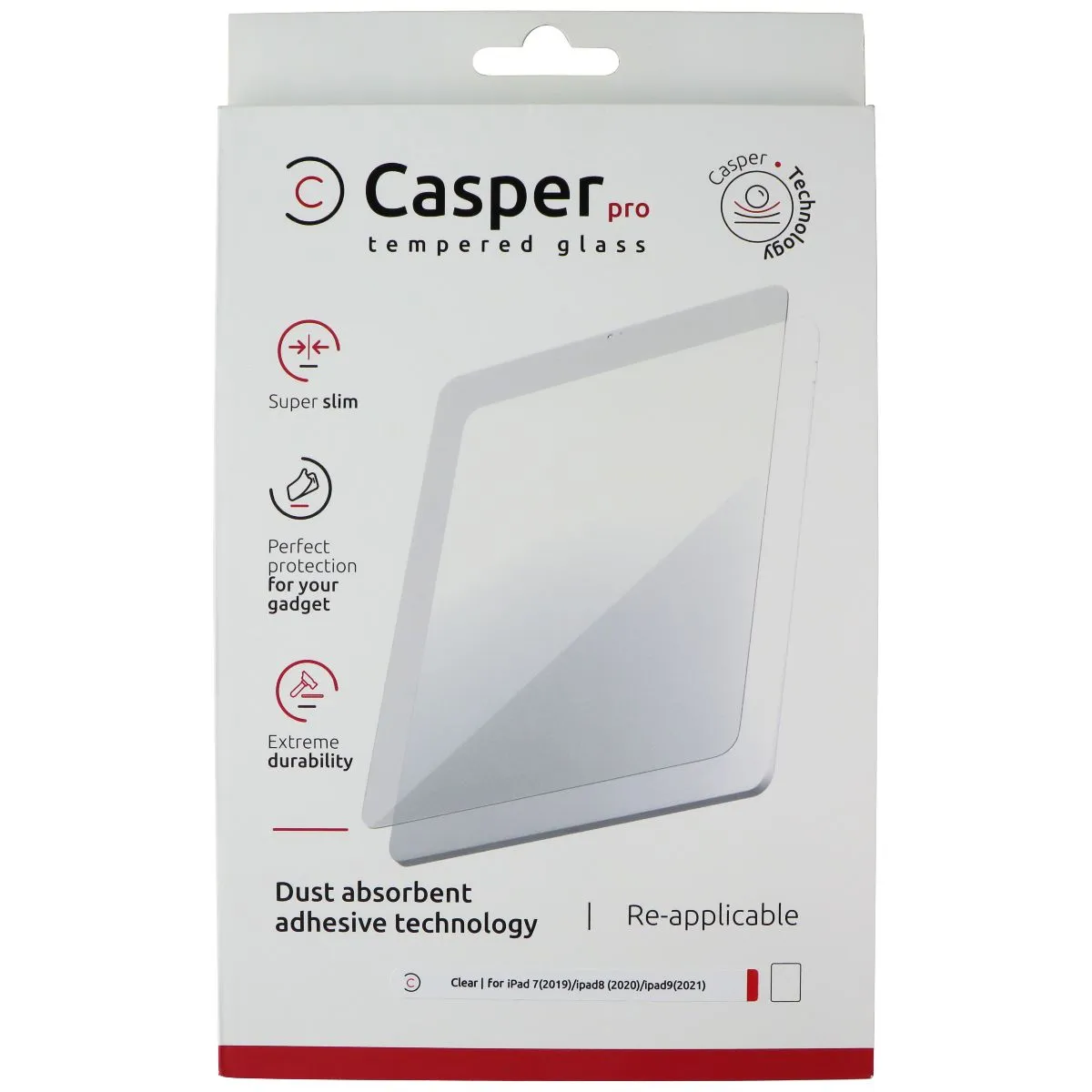 Casper Pro Tempered Glass for Apple iPad 9 (2021) / 8 (2020) / 7 (2019) - Clear