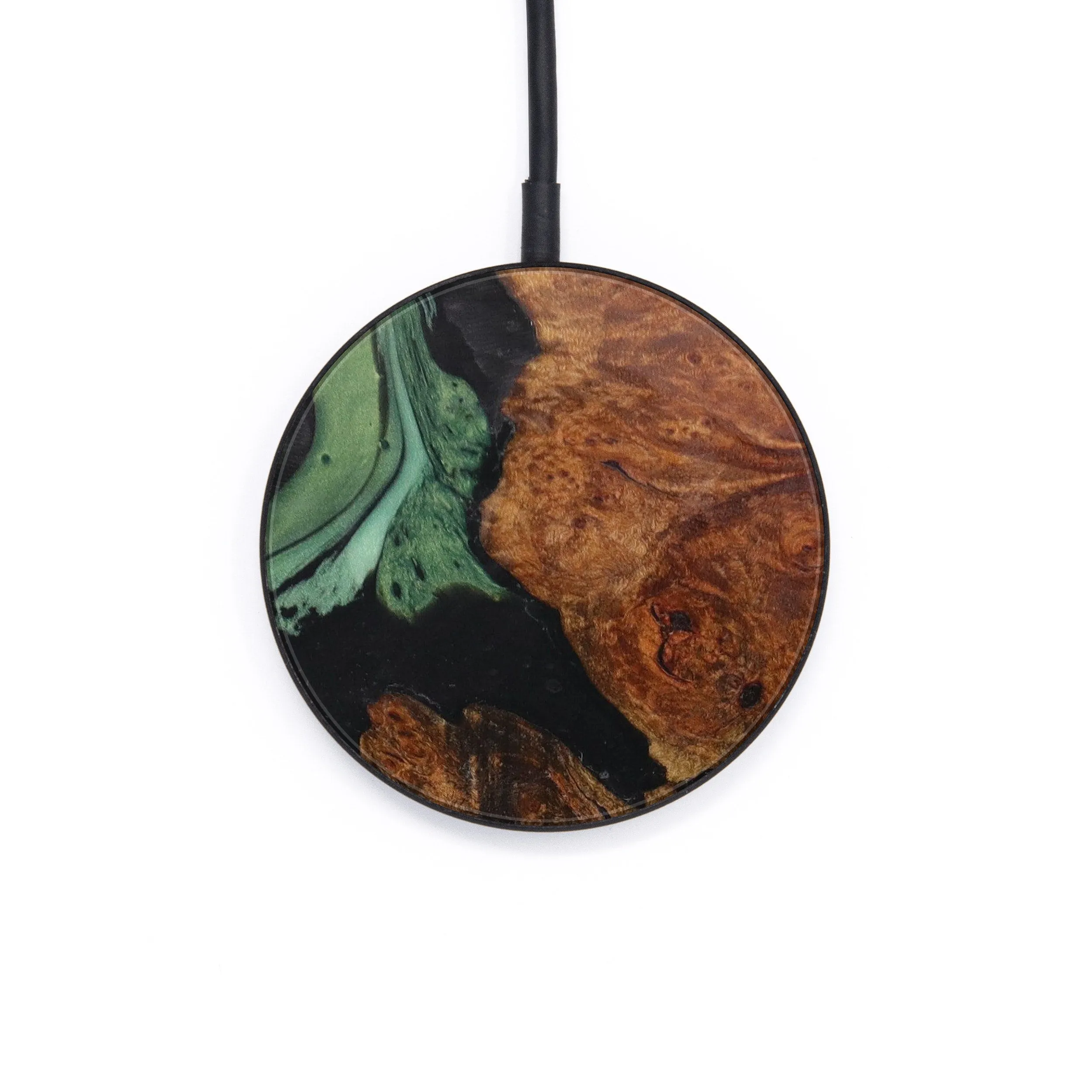 Circle Wood Resin Wireless Charger - Albina (Dark Green, 609697)