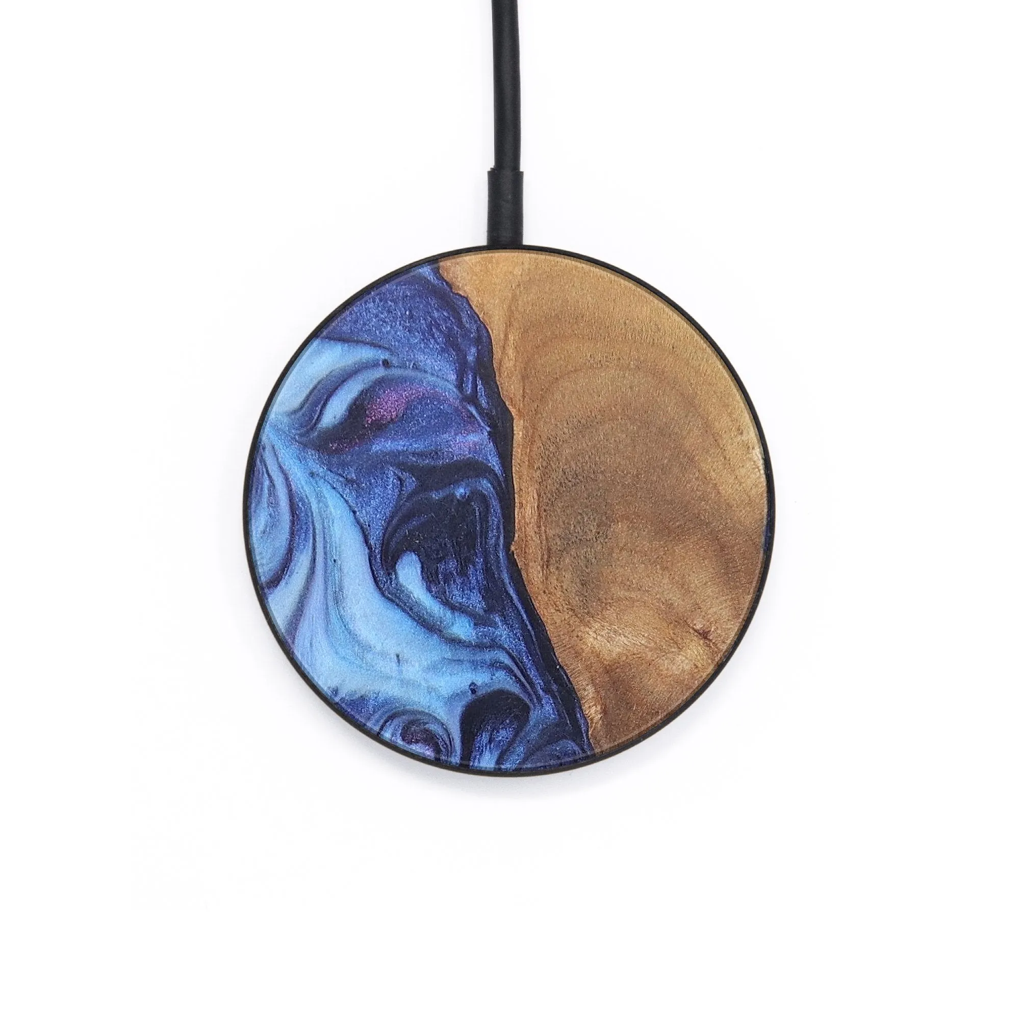 Circle Wood Resin Wireless Charger - Alison (Blue, 648712)