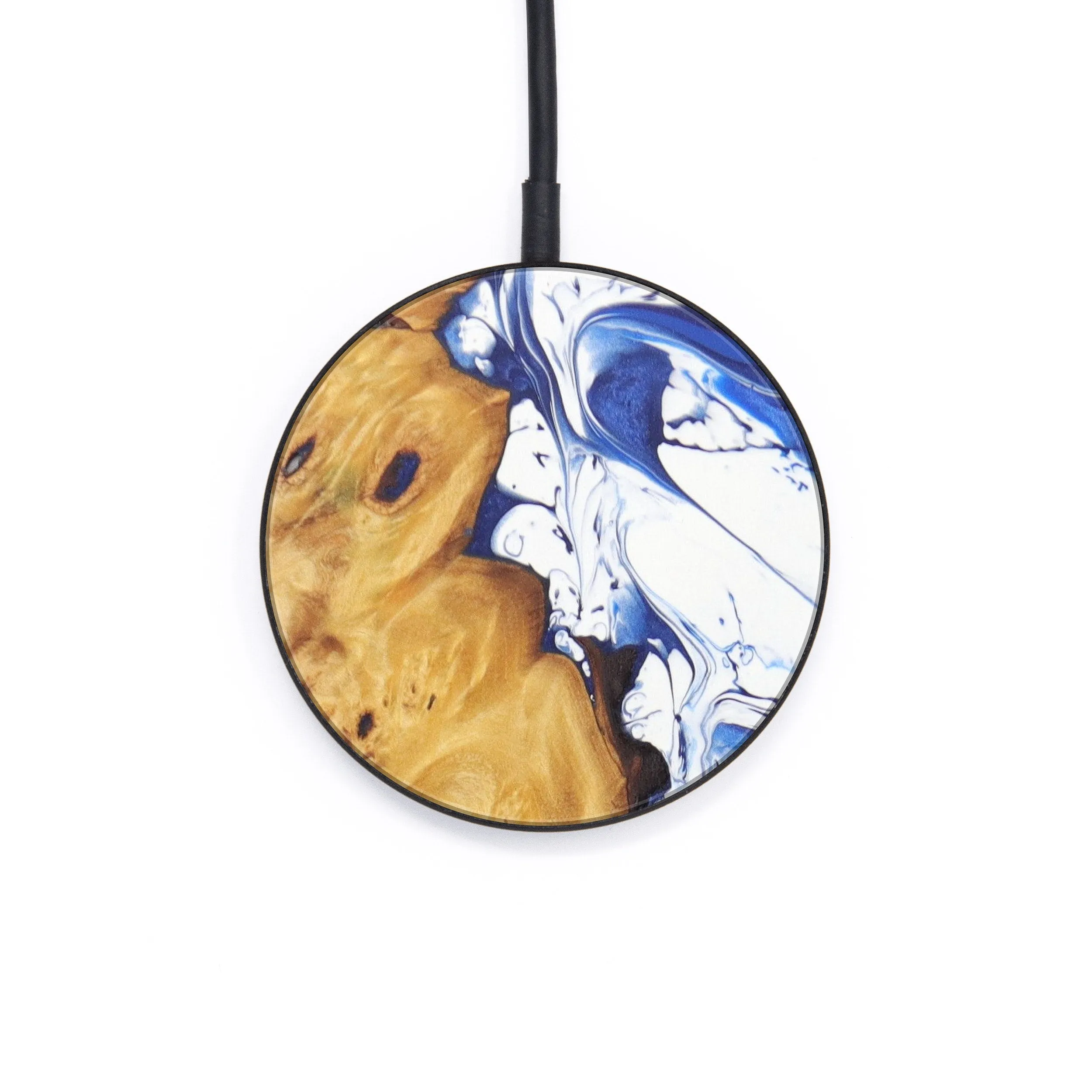 Circle Wood Resin Wireless Charger - Auro (Light Blue, 609334)