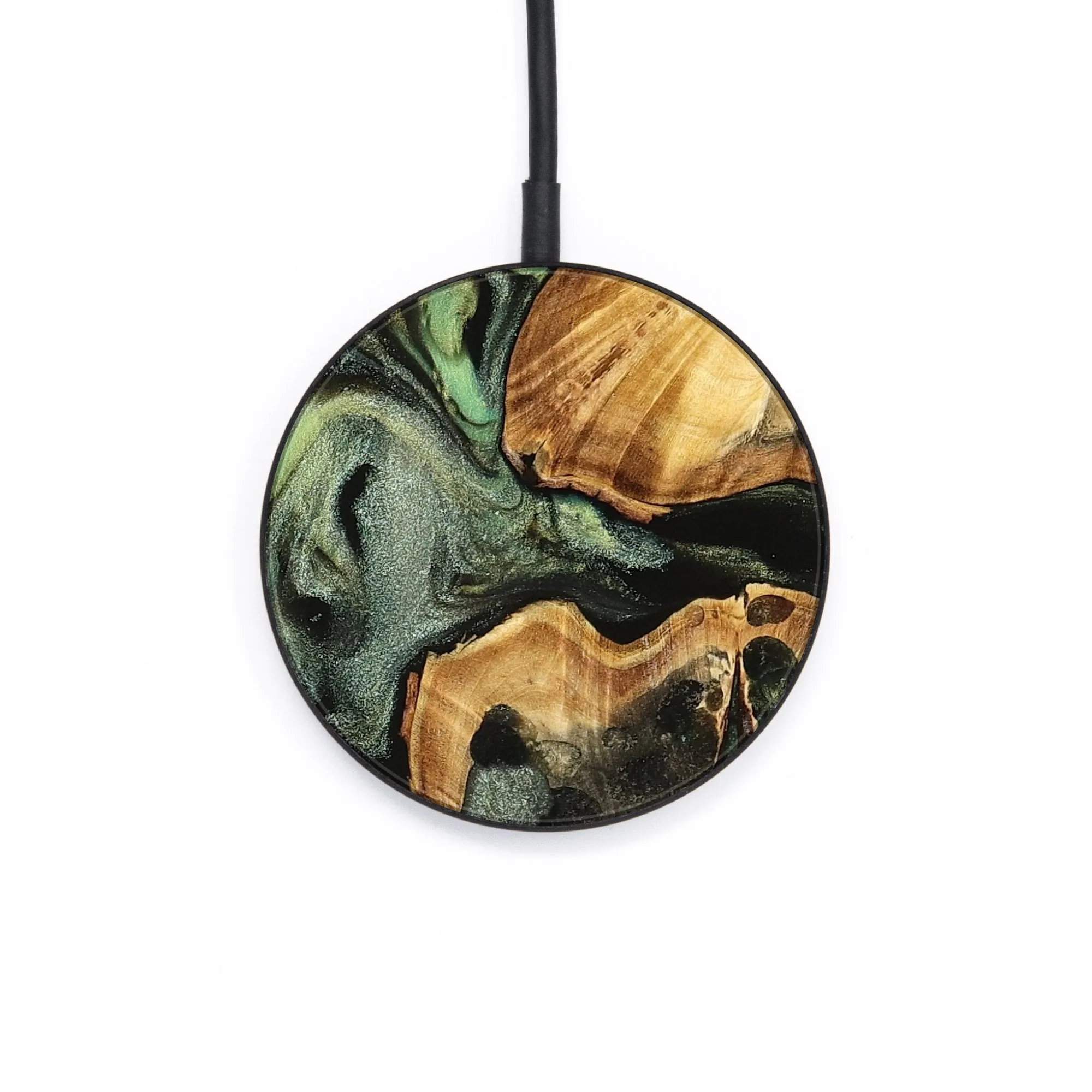 Circle Wood Wireless Charger - Sasha (Green, 734416)