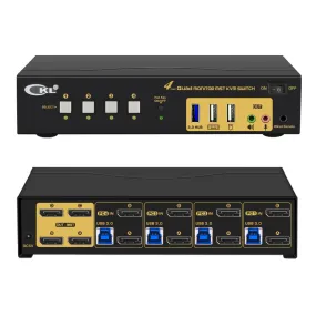 CKL 4 Port KVM Switch Quad Monitor DisplayPort 4K 60Hz for 4 Computers 4 Monitors, 2 DP Input to 4 DP Outputs for Each PC via DP 1.4 MST (644DP-MST)