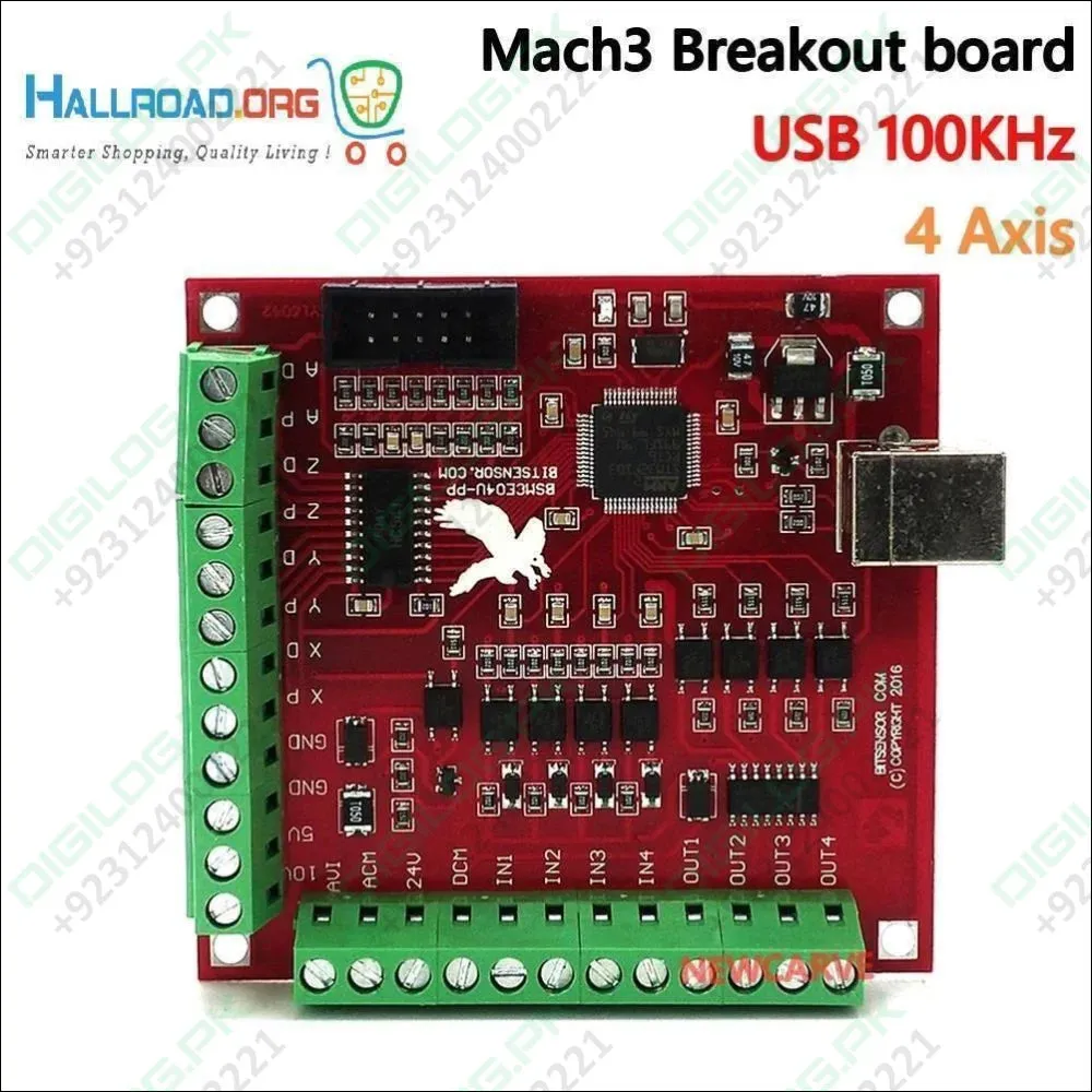 CNC USB MACH3 100Khz Breakout Board 4 Axis Interface Driver Motion Controller