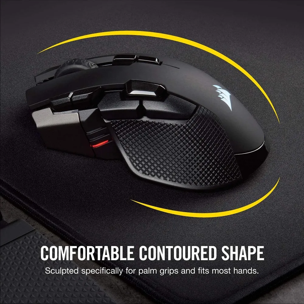 Corsair Mouse Ironclaw Wireless RGB - FPS and MOBA Gaming Mouse - 18,000 DPI Optical Sensor - Sub-1 ms SLIPSTREAM Wireless