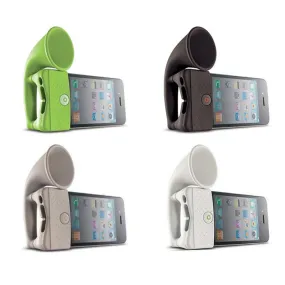 Cute Silicone Horn Stand Portable Mini Wireless Speaker Loudspeaker Amplifier for iPhone 4 Smart  Phone random color for Apple 4