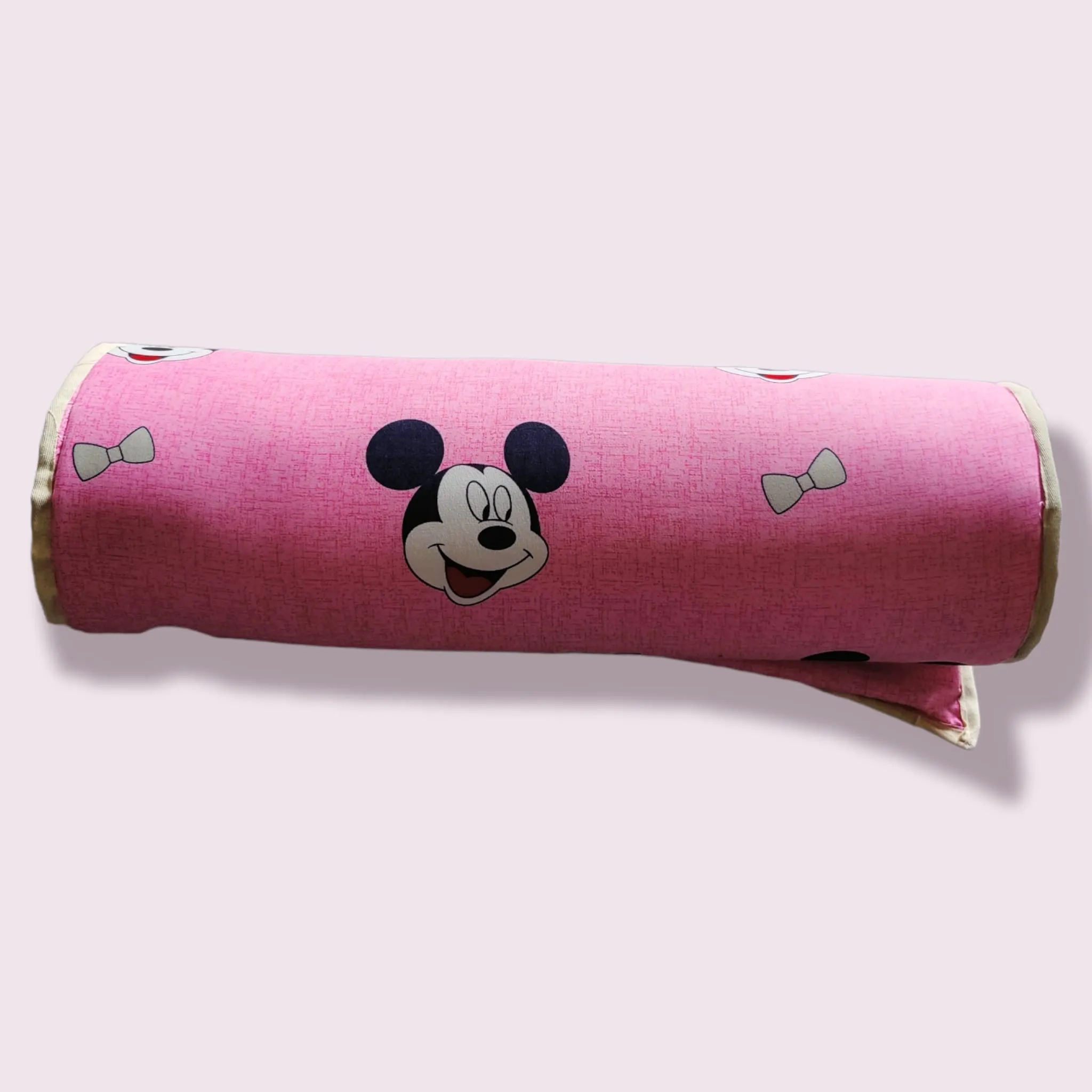 Deevine Craft Slim Single PU Foam Mattress - Foldable, Portable & Versatile for Room, Playard, Picnic - Pink Mickey, 72x36x1