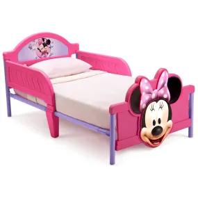 Delta Children - Minnie Mouse Plastic 3D Footboard Toddler Bed W/ Guardrail (Mattress Not Included)