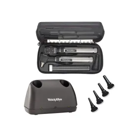 Desk Set With Pocket Ophthalmoscope/Otoscope, Handles and Adapter Sleeve and Hard Case, Accepts 2.5V