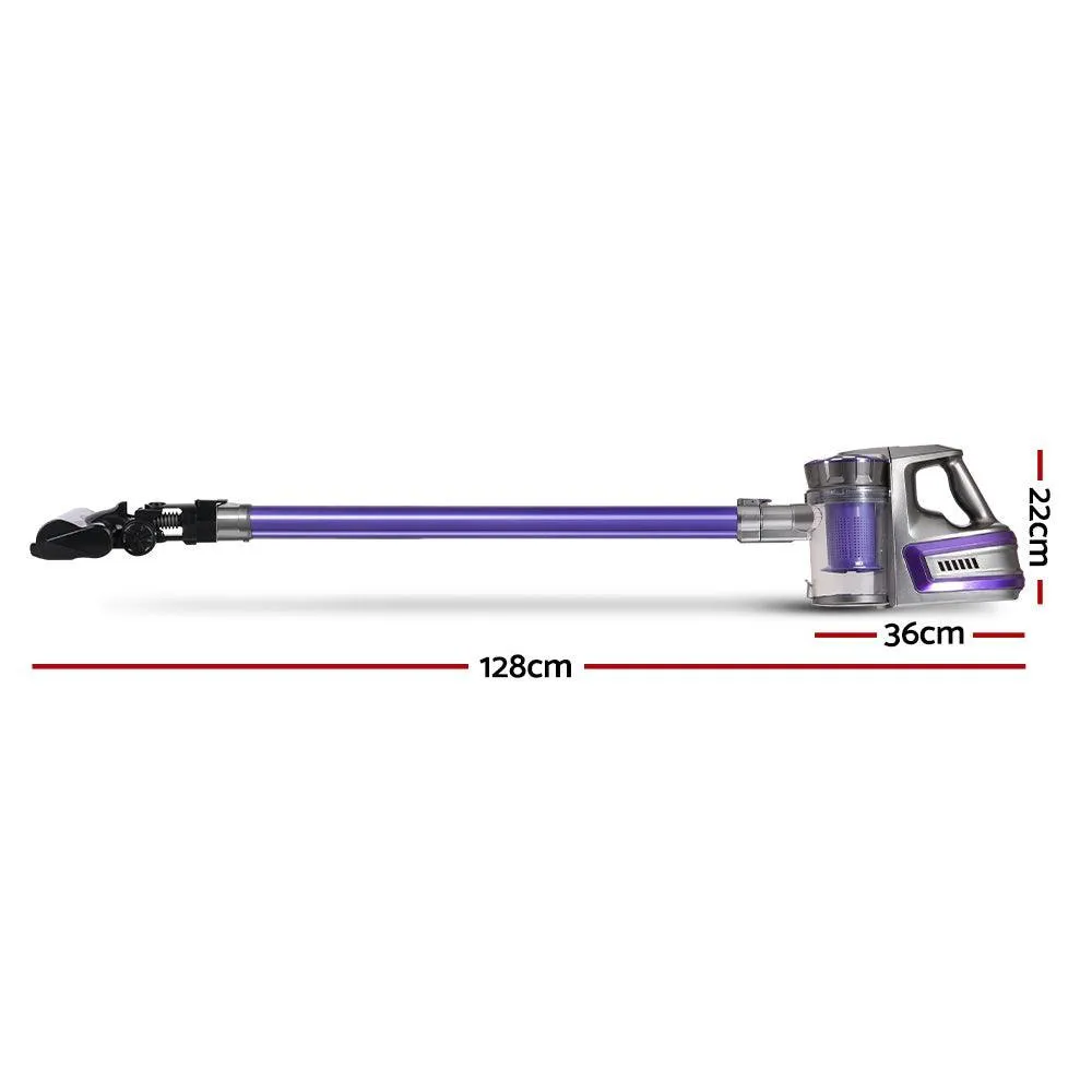 Devanti 150W Stick Handstick Handheld Cordless Vacuum Cleaner 2-Speed with Headlight Purple