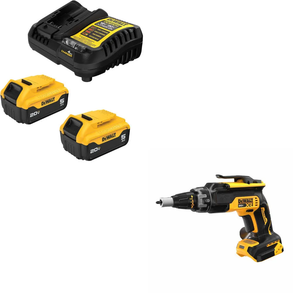 DeWalt DCB205-2C 20V MAX XR 5Ah Starter Kit W/ FREE DCF630B 20V MAX XR Screwgun