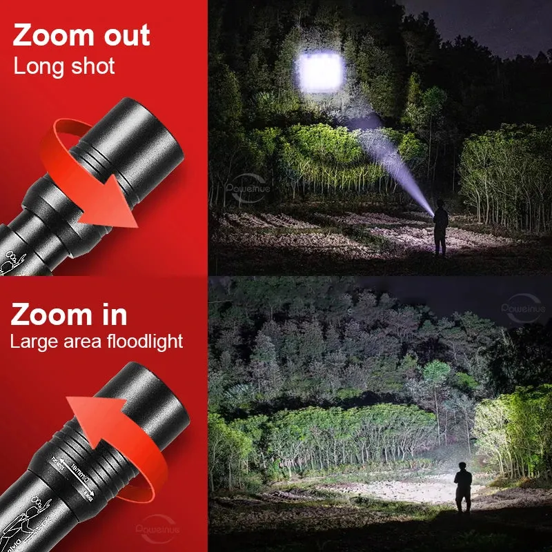 Diving 100M Underwater Lantern Led Rechargeable Portable Zoom Professional Underwater Lantern IP68 Waterproof Diving Flashlight