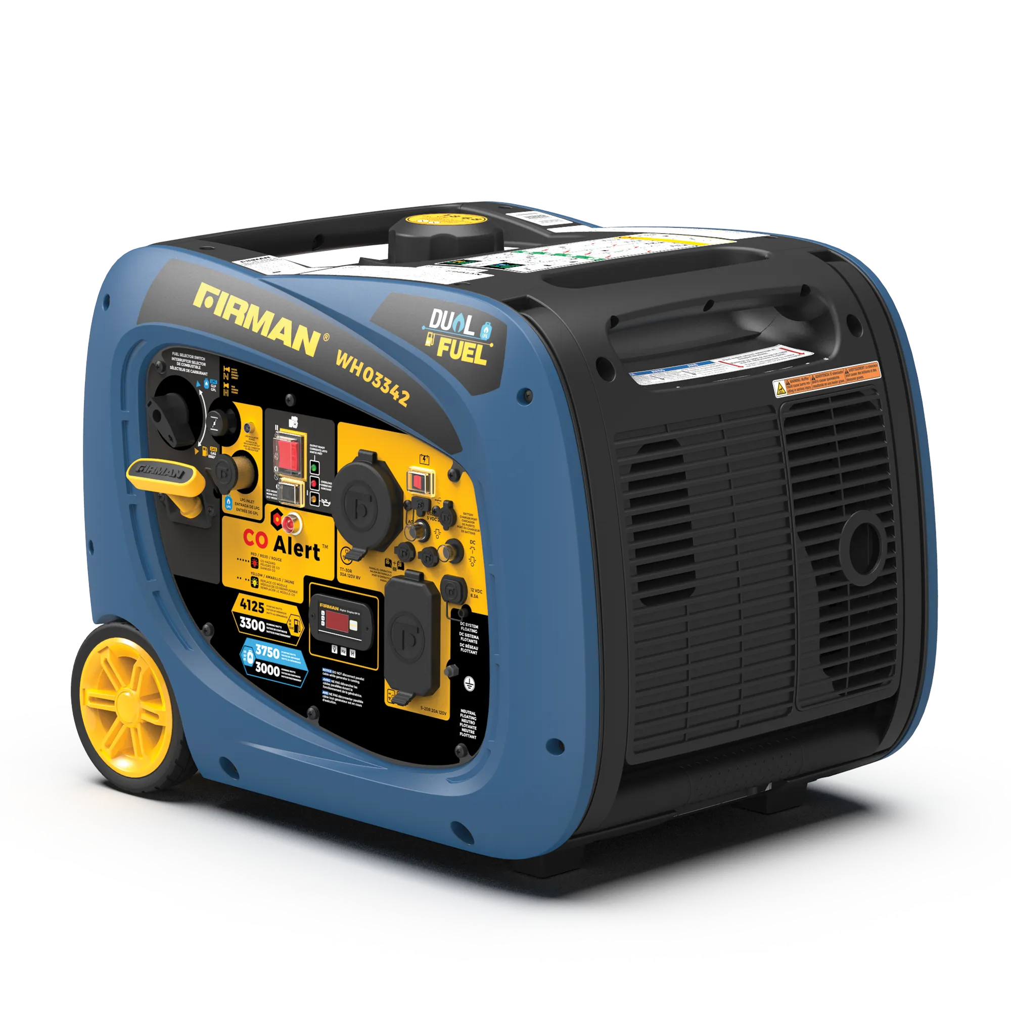 Dual Fuel Inverter Portable Generator 4125W Electric Start with CO ALERT