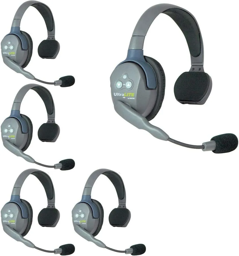 Eartec UL5S UltraLITE 5-Person Headset System (USA) Bundle