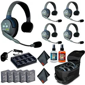 Eartec UL5S UltraLITE 5-Person Headset System (USA) Bundle