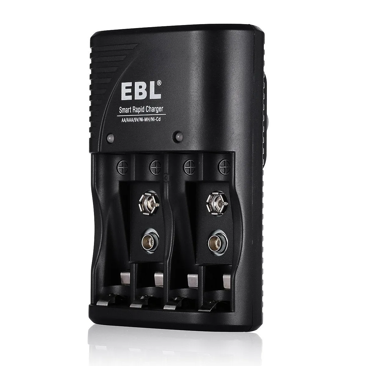 EBL LN-6422BK 802 Multifunction Smart Battery Wall Charger with Fast Charging, Overcurrent Protection, for AA AAA and 9V 6F22 Ni-MH/Ni-CD Rechargeable Batteries