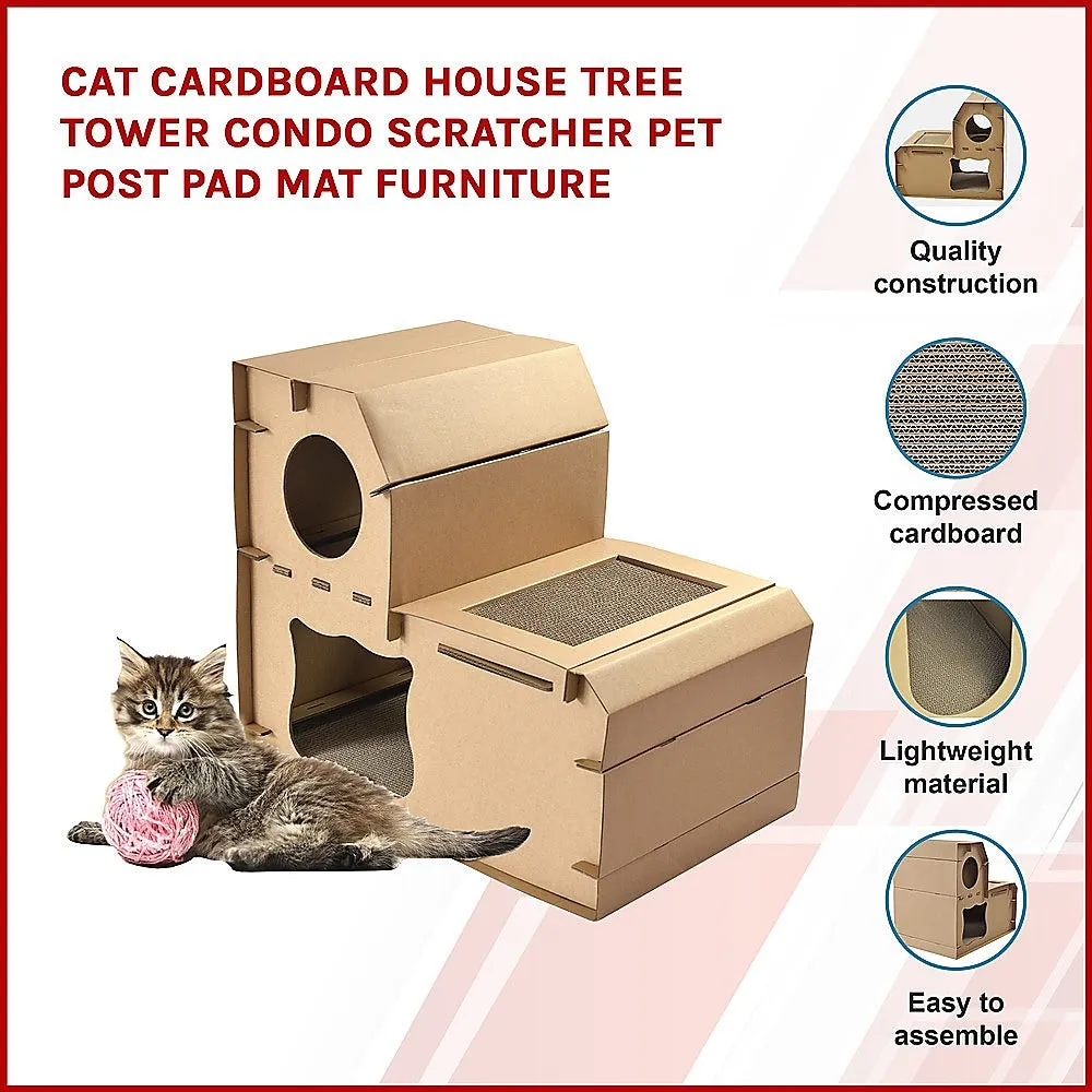 Eco-friendly Cat Cardboard House with Scratcher Pads