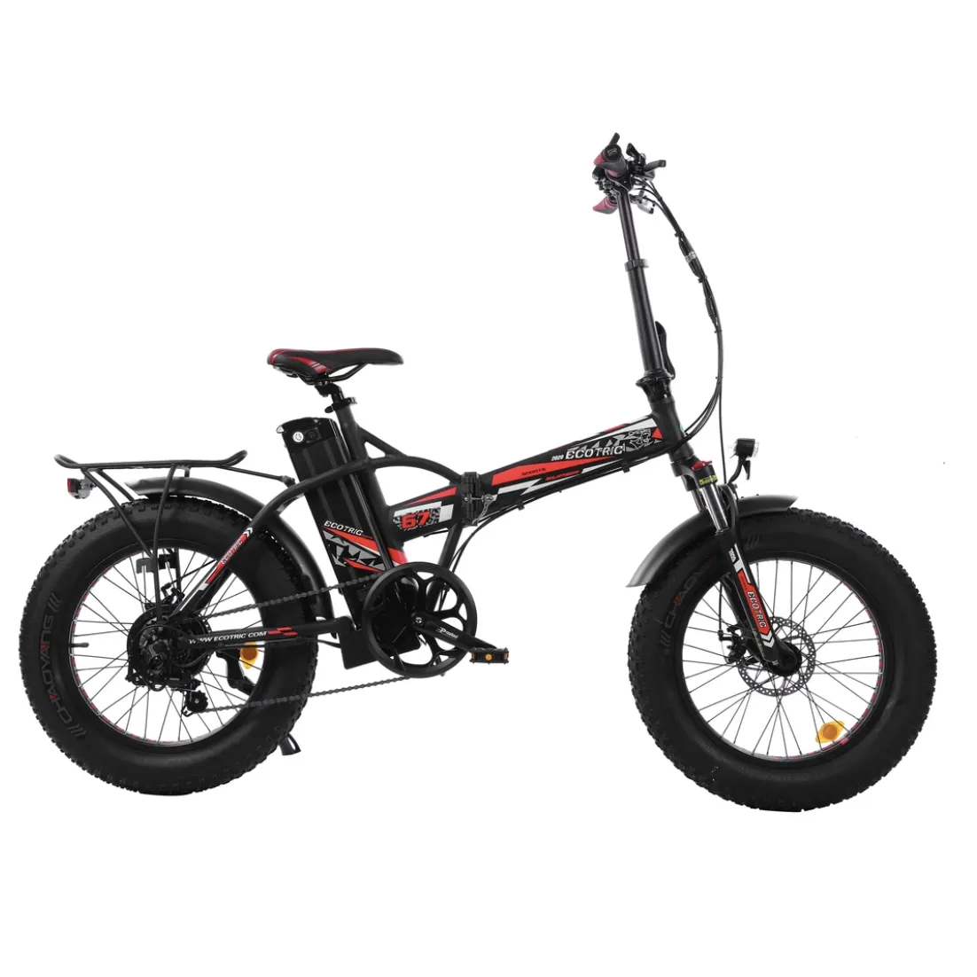 Ecotric 48V Fat Tire Portable and Folding Electric Bike with color LCD display