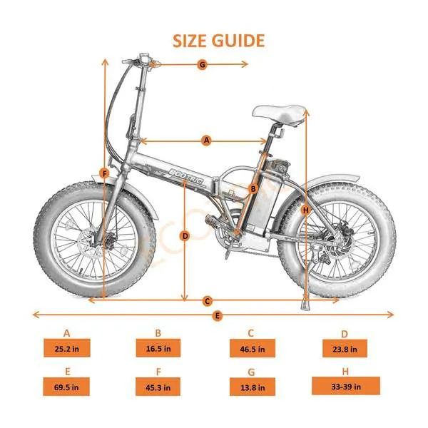 Ecotric 48V Fat Tire Portable and Folding Electric Bike with LCD Display