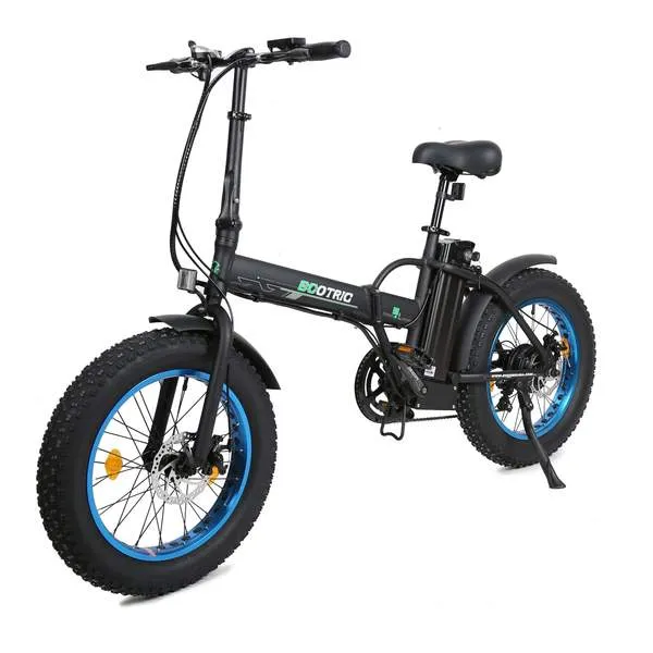 Ecotric 48V Fat Tire Portable and Folding Electric Bike with LCD Display