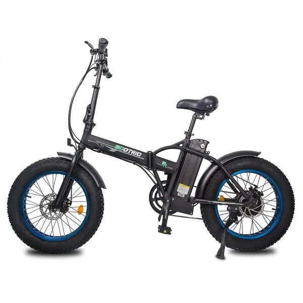 Ecotric 48V Fat Tire Portable and Folding Electric Bike with LCD Display