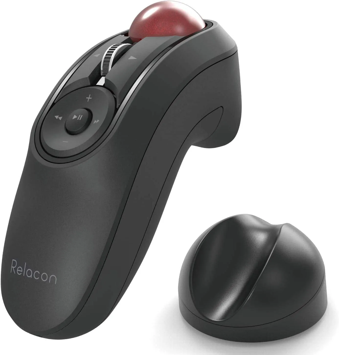 ELECOM Relacon Handheld Trackball Mouse, Thumb Control, Left Right Handed Mice, Bluetooth, 10-Button Function, Ergonomic Design, Optical Gaming Sensor, Smooth Red Ball, Windows11, Macos (M-RT1BRXBK)