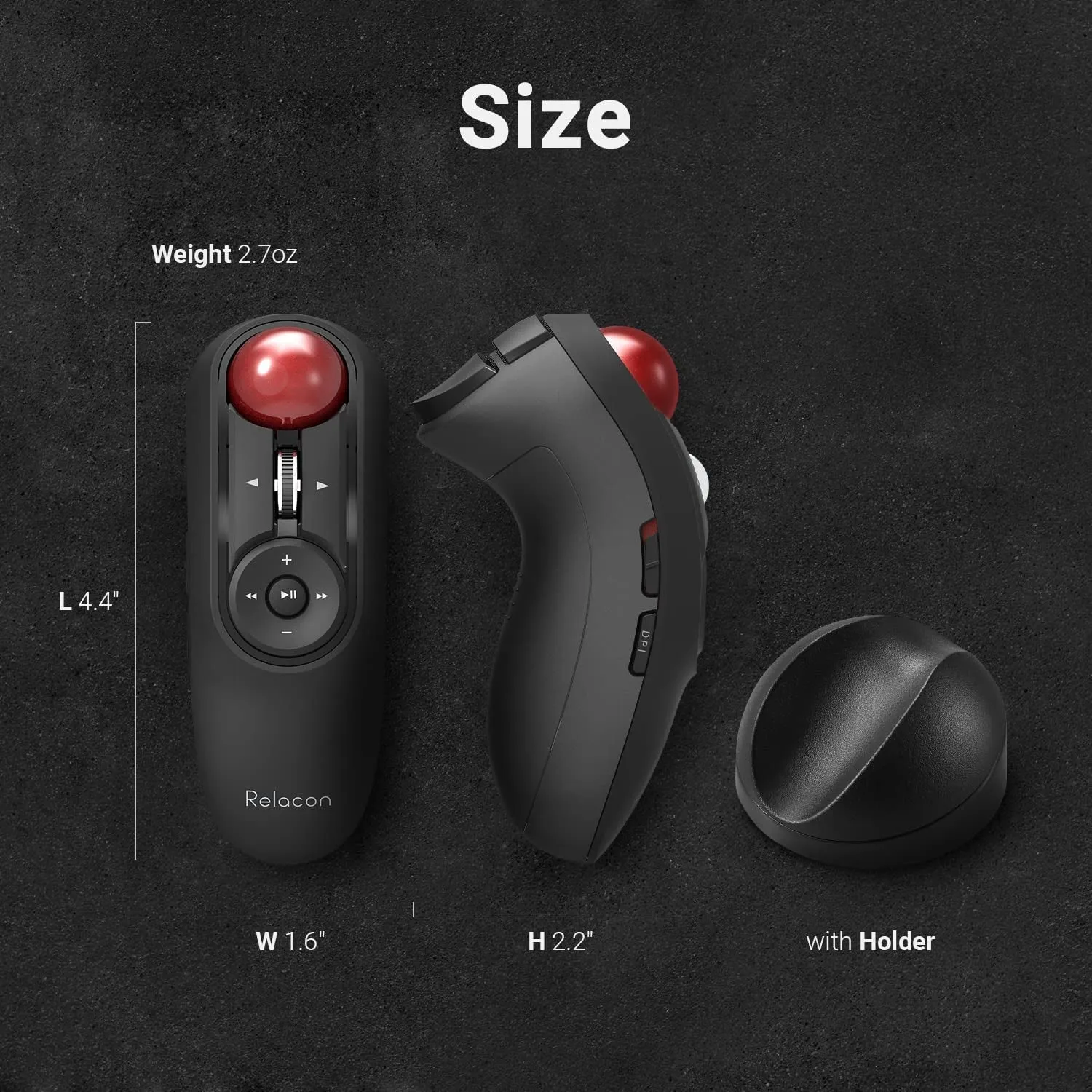 ELECOM Relacon Handheld Trackball Mouse, Thumb Control, Left Right Handed Mice, Bluetooth, 10-Button Function, Ergonomic Design, Optical Gaming Sensor, Smooth Red Ball, Windows11, Macos (M-RT1BRXBK)