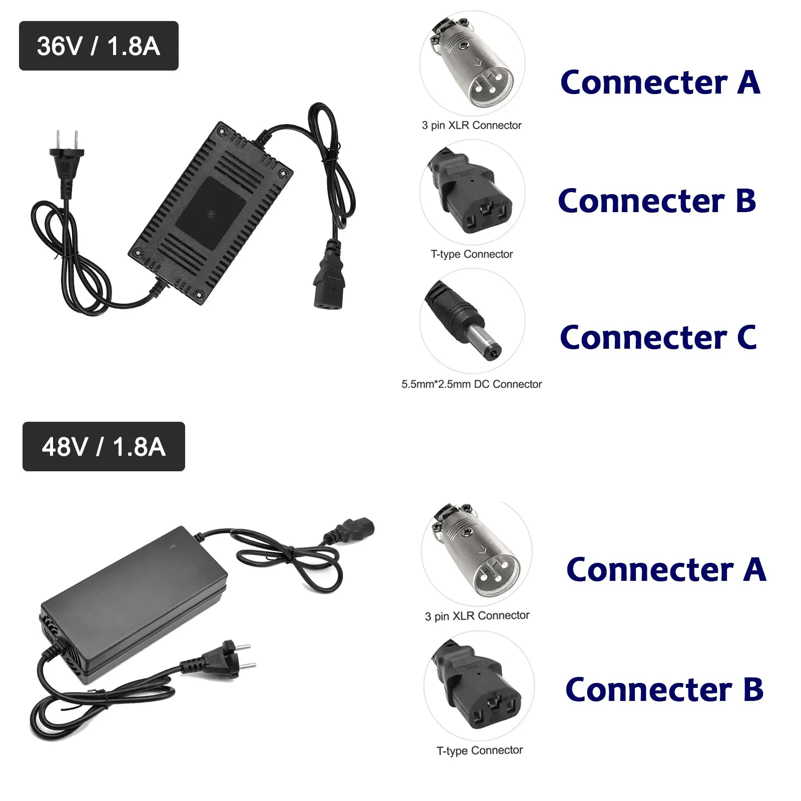 Electric Scooter Charger Electric Bike Battery Charger 36V 48V