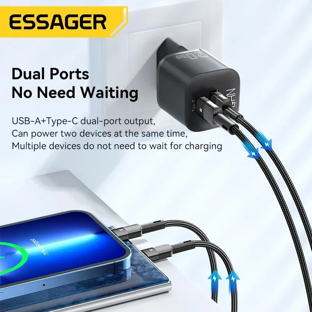 Essager GaN PD Charger: High-Speed Charging for iPhone & Xiaomi