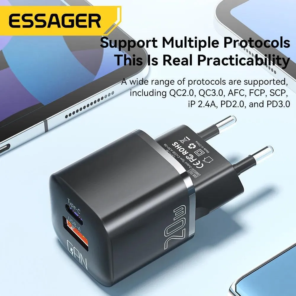 Essager GaN PD Charger: High-Speed Charging for iPhone & Xiaomi