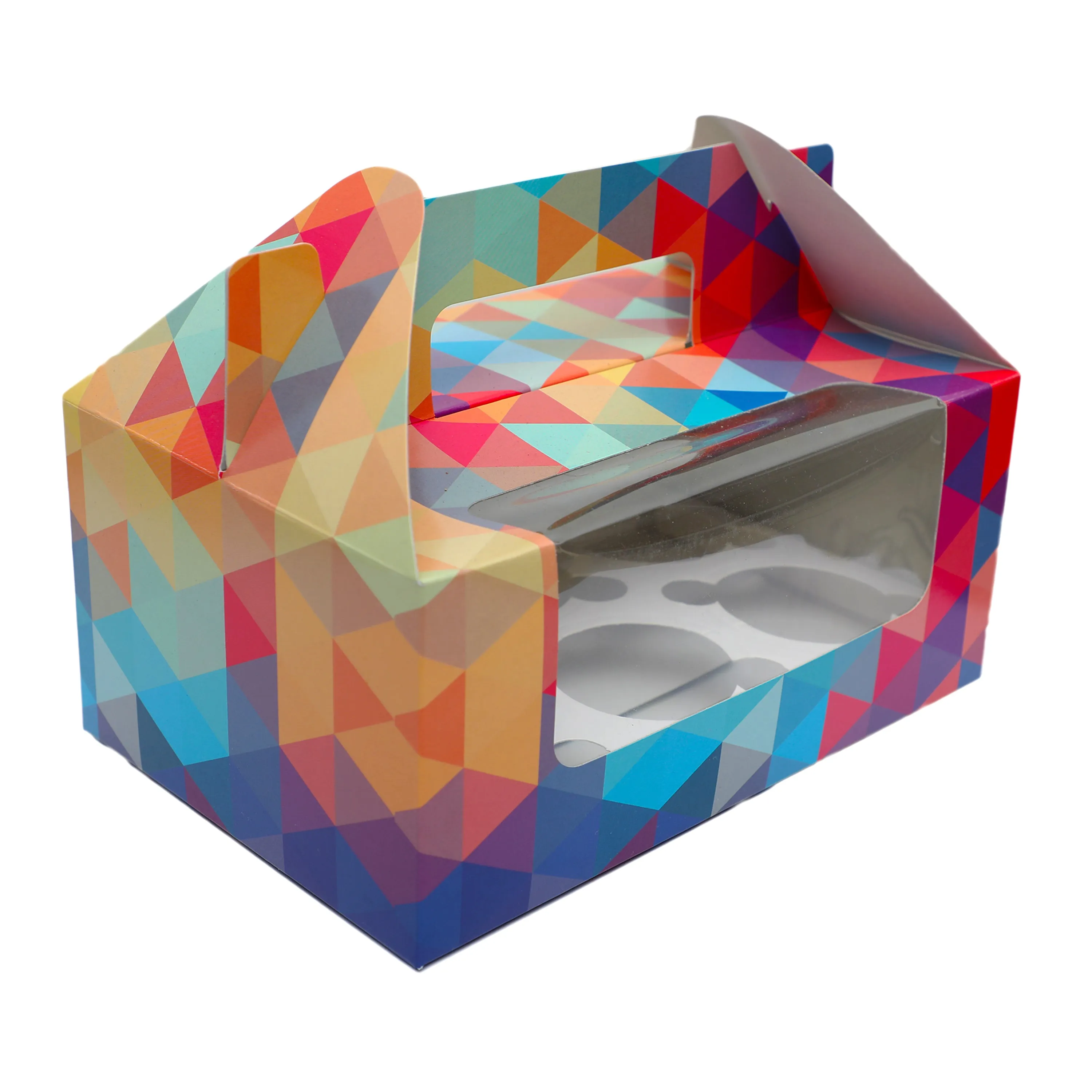 Esslly Cupcake Box | Polygon Design | Pack of 25