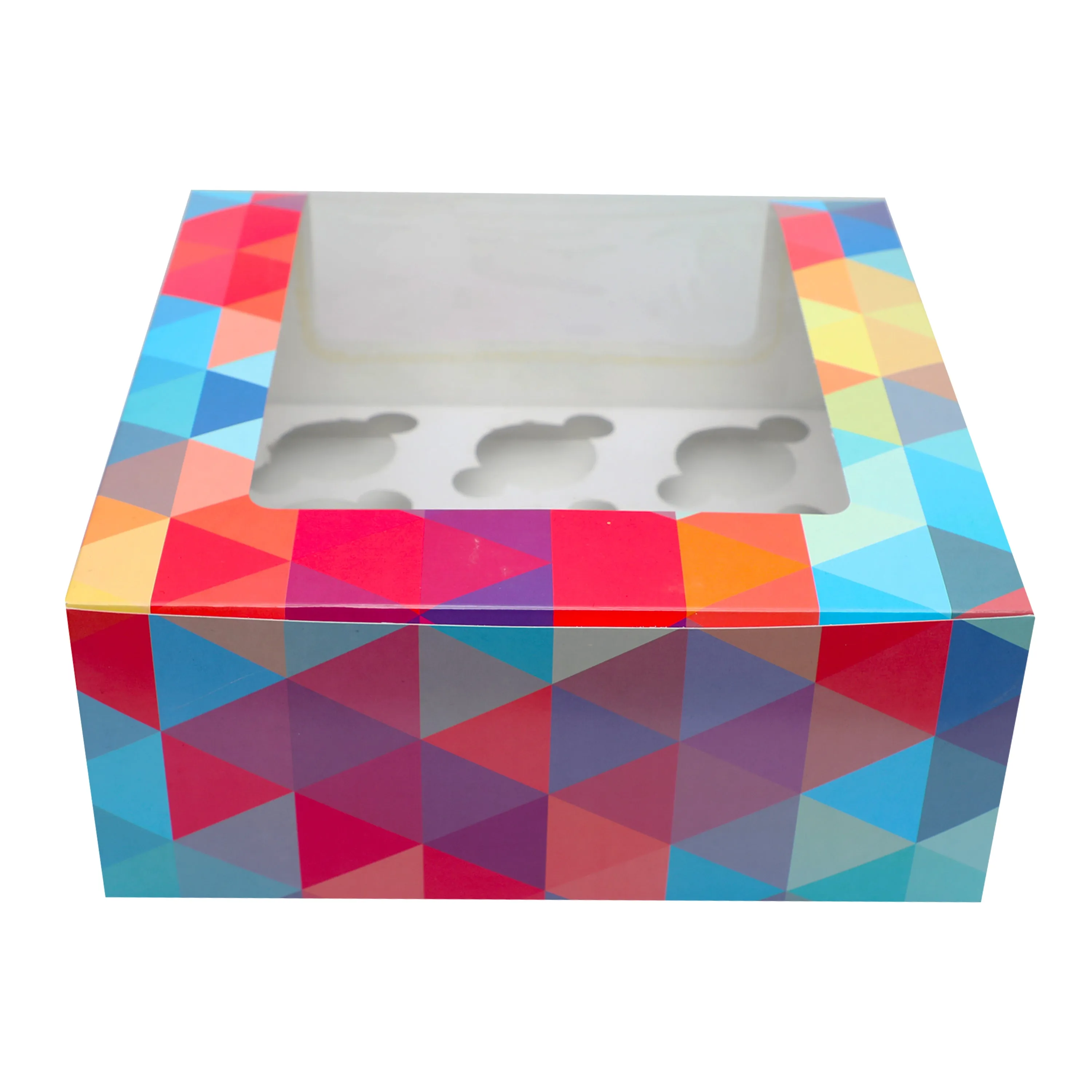 Esslly Cupcake Box | Polygon Design | Pack of 25