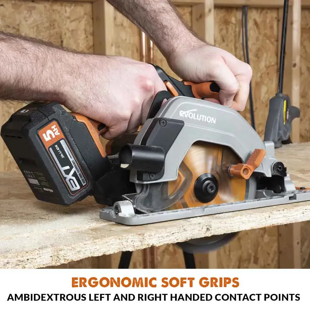 Evolution Cordless R165CCS-Li 6-1/2 in Circular Saw 20V Li-Ion EXT Inc Multi-Material Blade