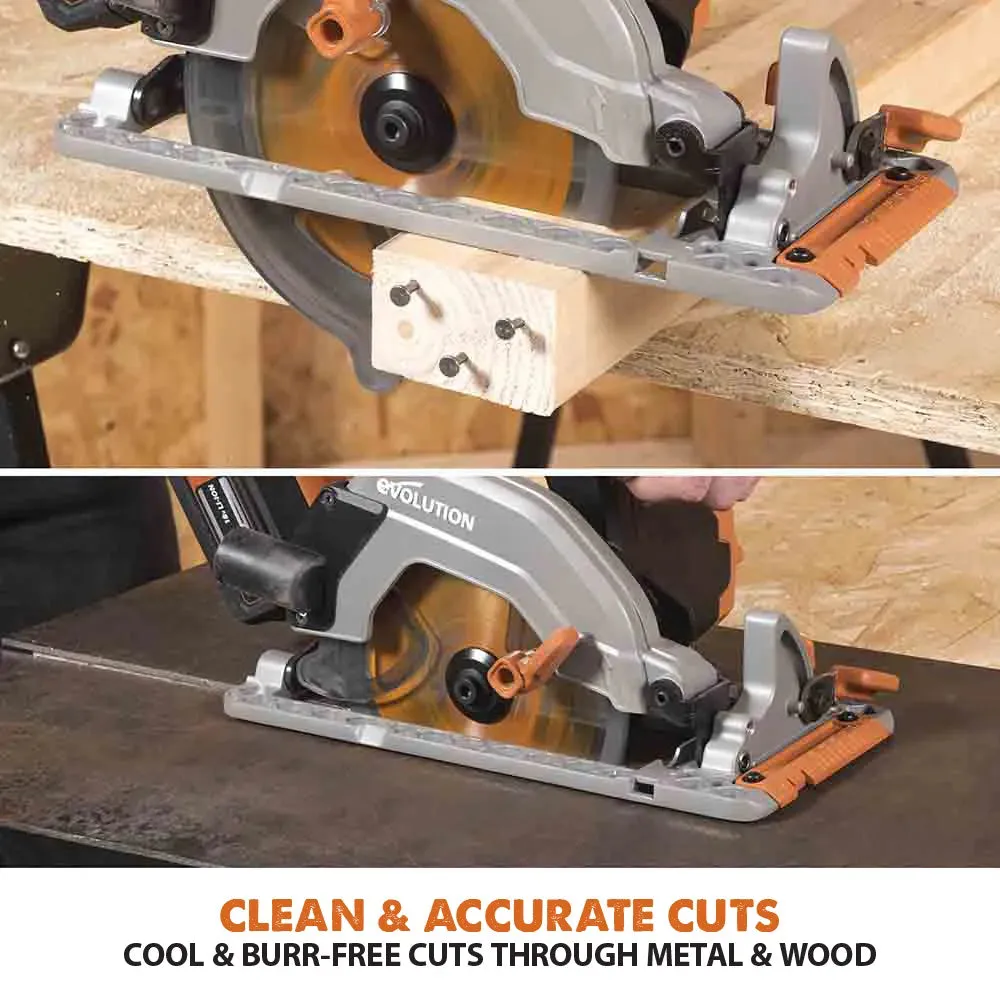 Evolution Cordless R165CCS-Li 6-1/2 in Circular Saw 20V Li-Ion EXT Inc Multi-Material Blade