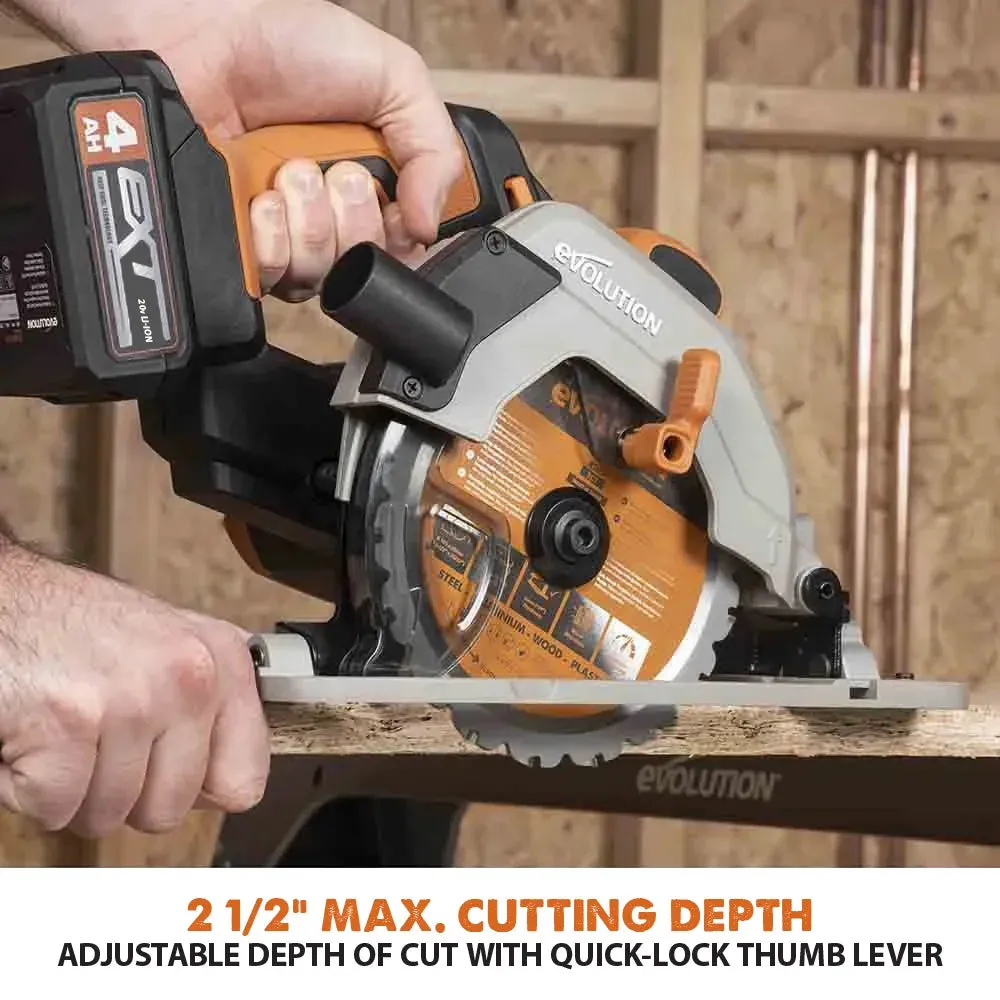 Evolution Cordless R165CCS-Li 6-1/2 in Circular Saw 20V Li-Ion EXT Inc Multi-Material Blade