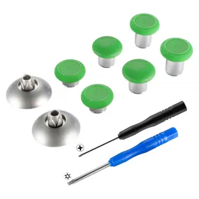 eXtremeRate Green Metal Magnetic Thumbsticks With Screwdrivers For Xbox One Elite PS4 Slim - XOJ2020