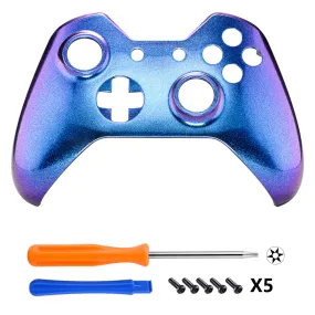 eXtremeRate Purple & Blue Chameleon Face Plate Front Shell Custom Kits for Xbox One Controller - XOMSF21