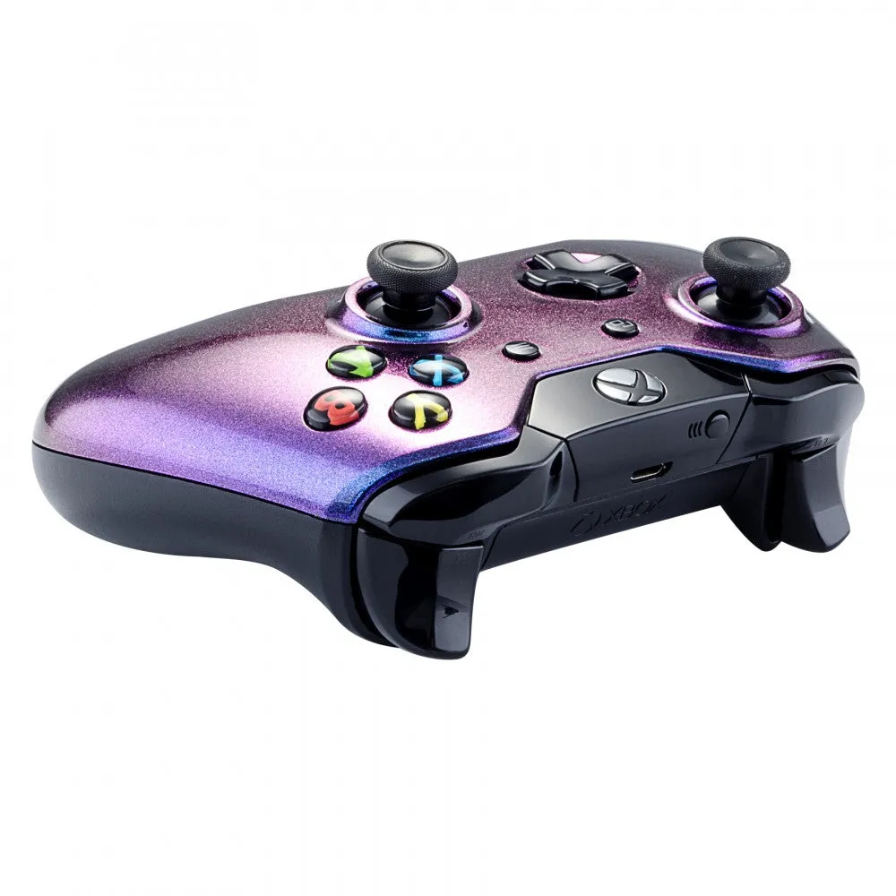 eXtremeRate Purple & Blue Chameleon Face Plate Front Shell Custom Kits for Xbox One Controller - XOMSF21