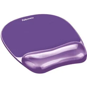 Fellowes Mouse Pad And Wrist Rest Memory Foam Gel Crystals Purple