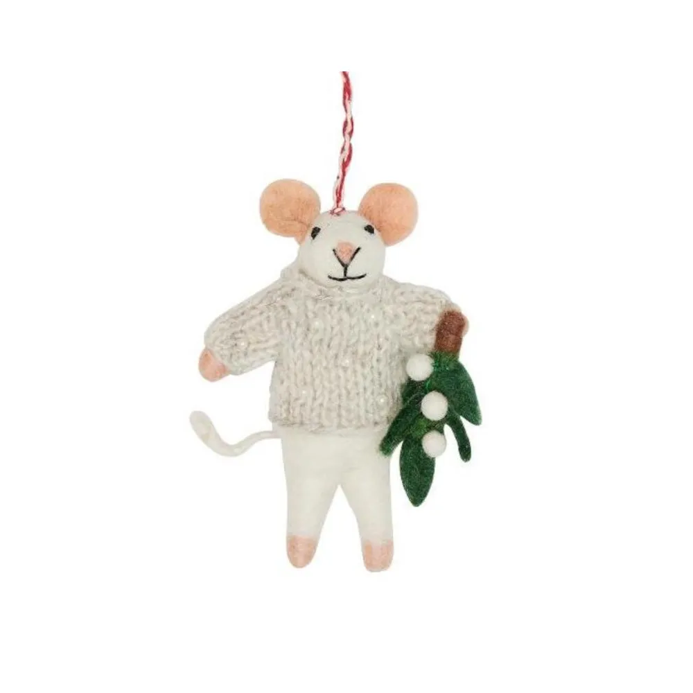 Felt Mabel Mouse Christmas Ornament