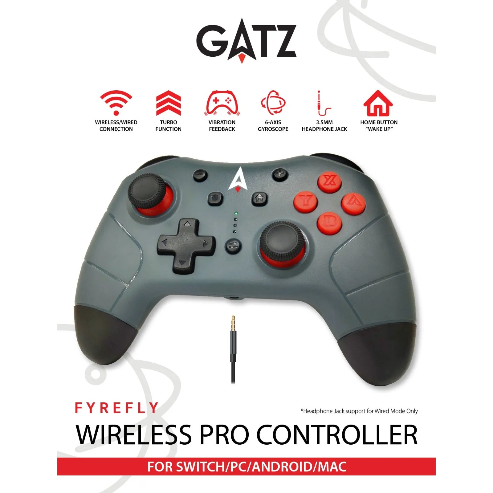 GATZ Fyrefly Wireless Pro Controller for Nintendo Switch