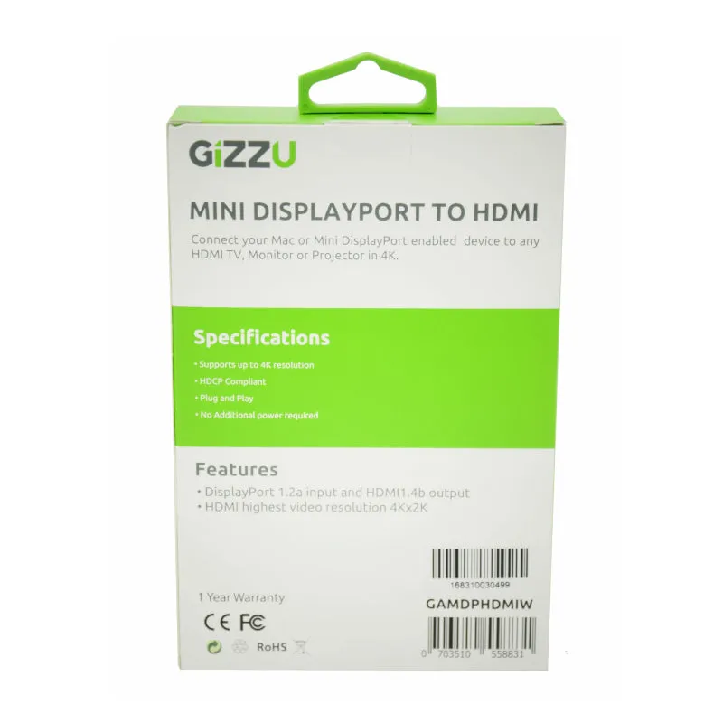 Gizzu Mini Displayport To Hdmi Adapter