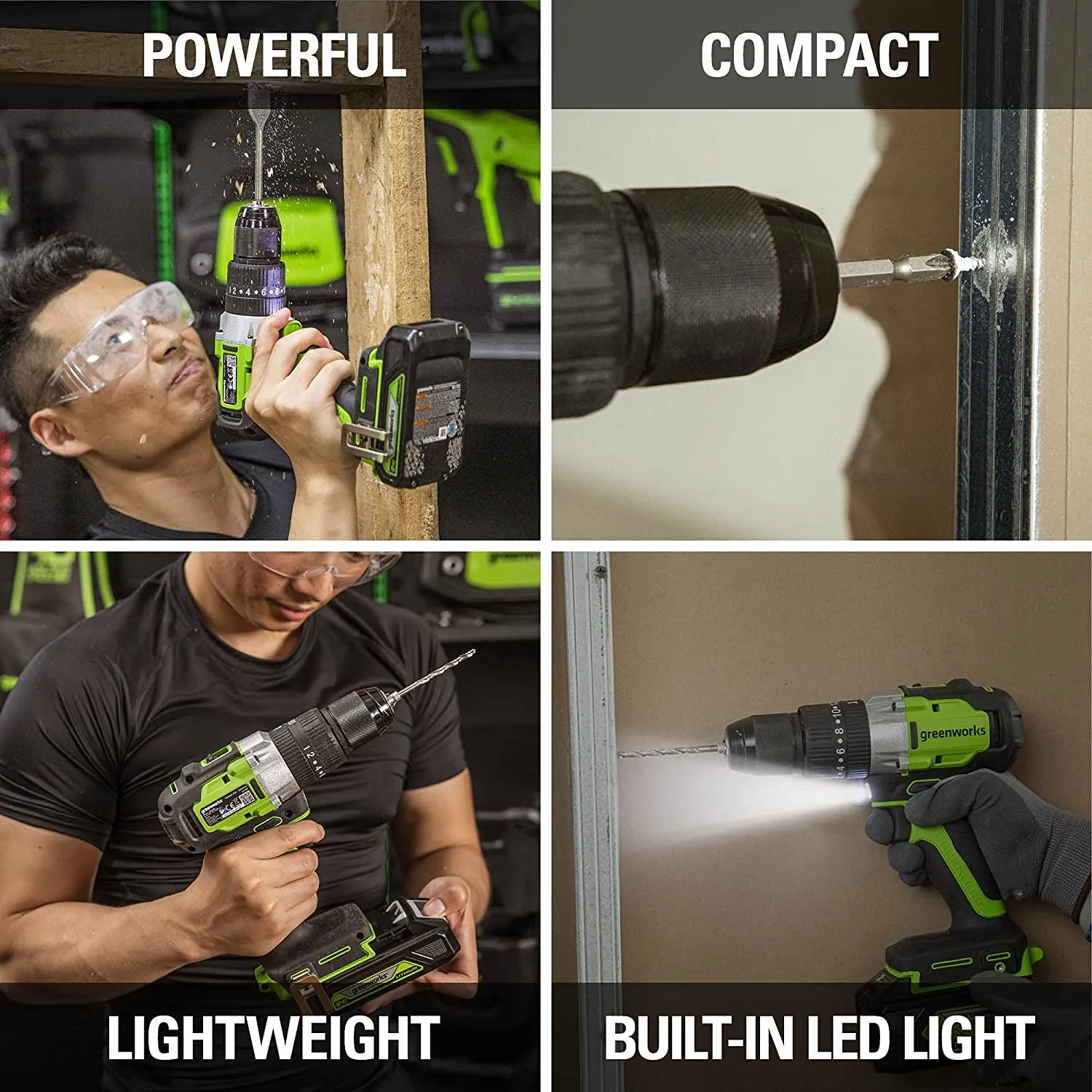 Greenworks 24V 4.0Ah BL Hammer Drill with Battery